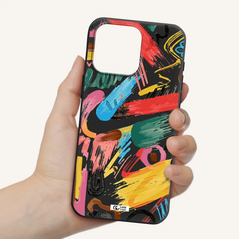 Oil Paint Abstract Apple Iphone 15 Pro max Silicone black Case