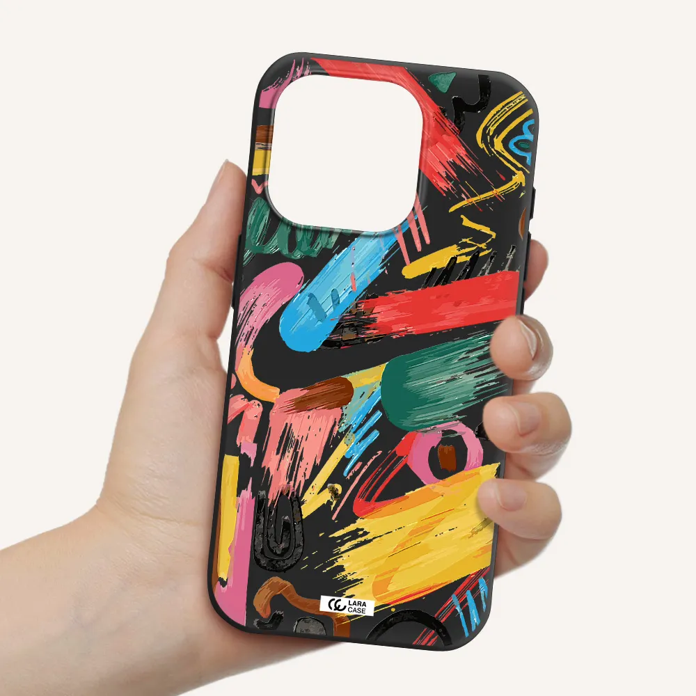 Oil Paint Abstract Apple Iphone 15 Pro Silicone Black Case