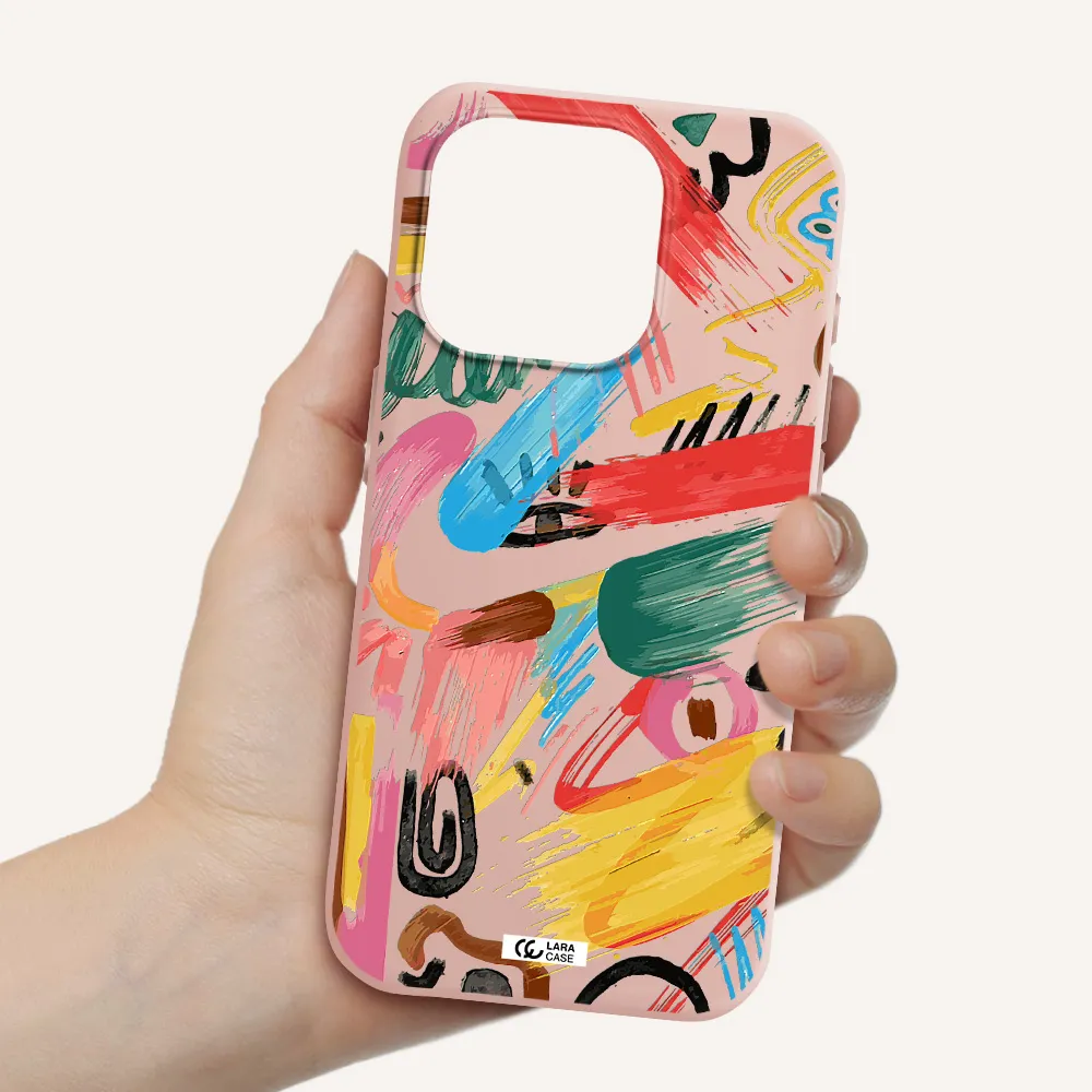 Oil Paint Abstract Apple Iphone 15 Pro Silicone Pastel Pink Case