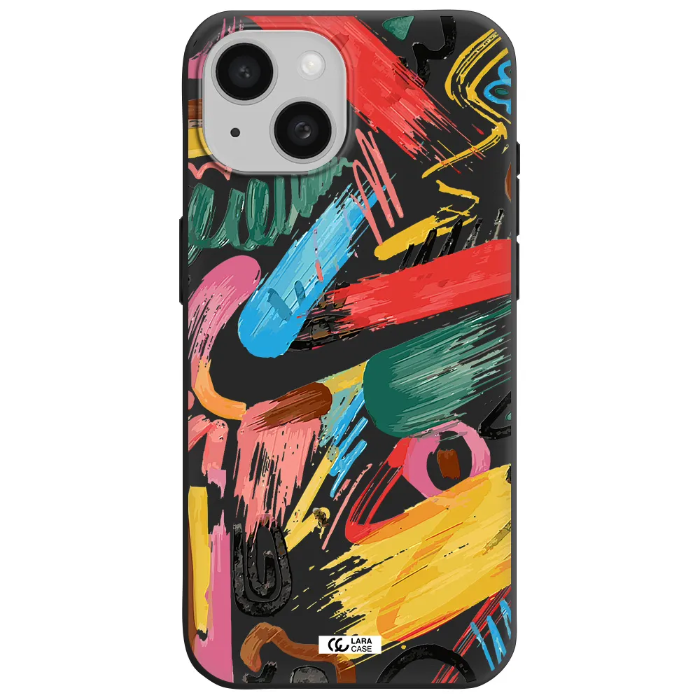 Oil Paint Abstract Apple iPhone 15 Silicone black Case