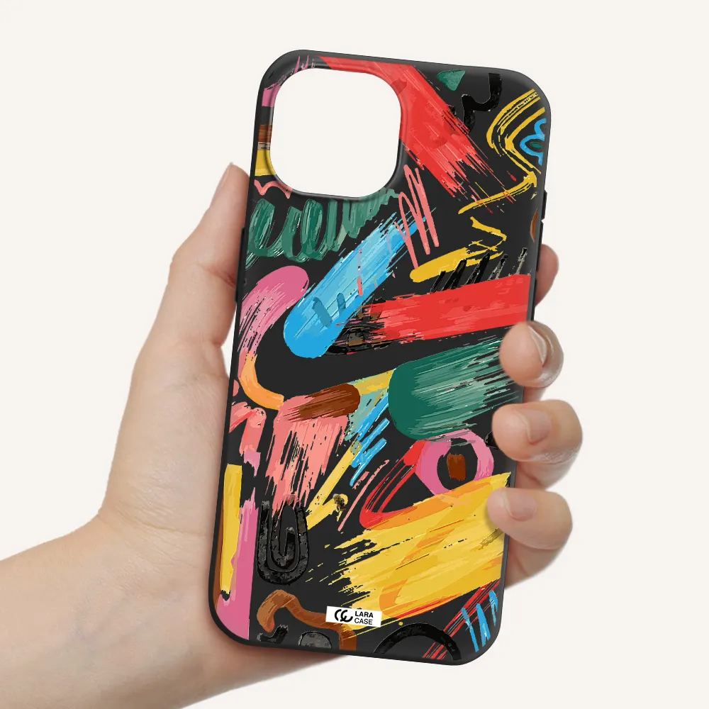 Oil Paint Abstract Apple iPhone 15 Silicone black Case