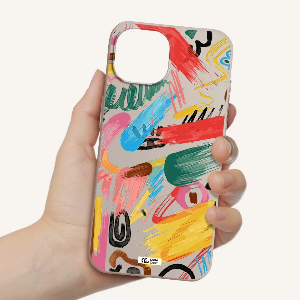 Oil Paint Abstract Apple iPhone 15 Silicone Stone Case