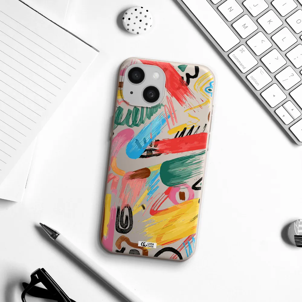 Oil Paint Abstract Apple iPhone 15 Silicone Stone Case