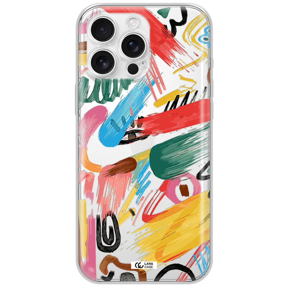 Oil Paint Abstract Apple Iphone 16 Pro Max Clear Tpu Case