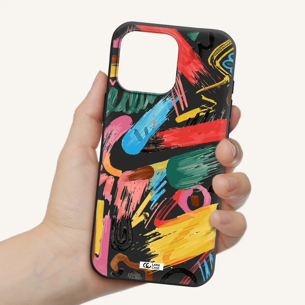 Oil Paint Abstract Apple Iphone 16 Pro Max Silicone Black Case