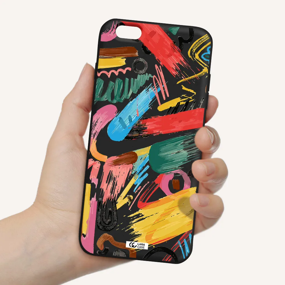 Oil Paint Abstract Apple iPhone 6 plus Silicone black Case