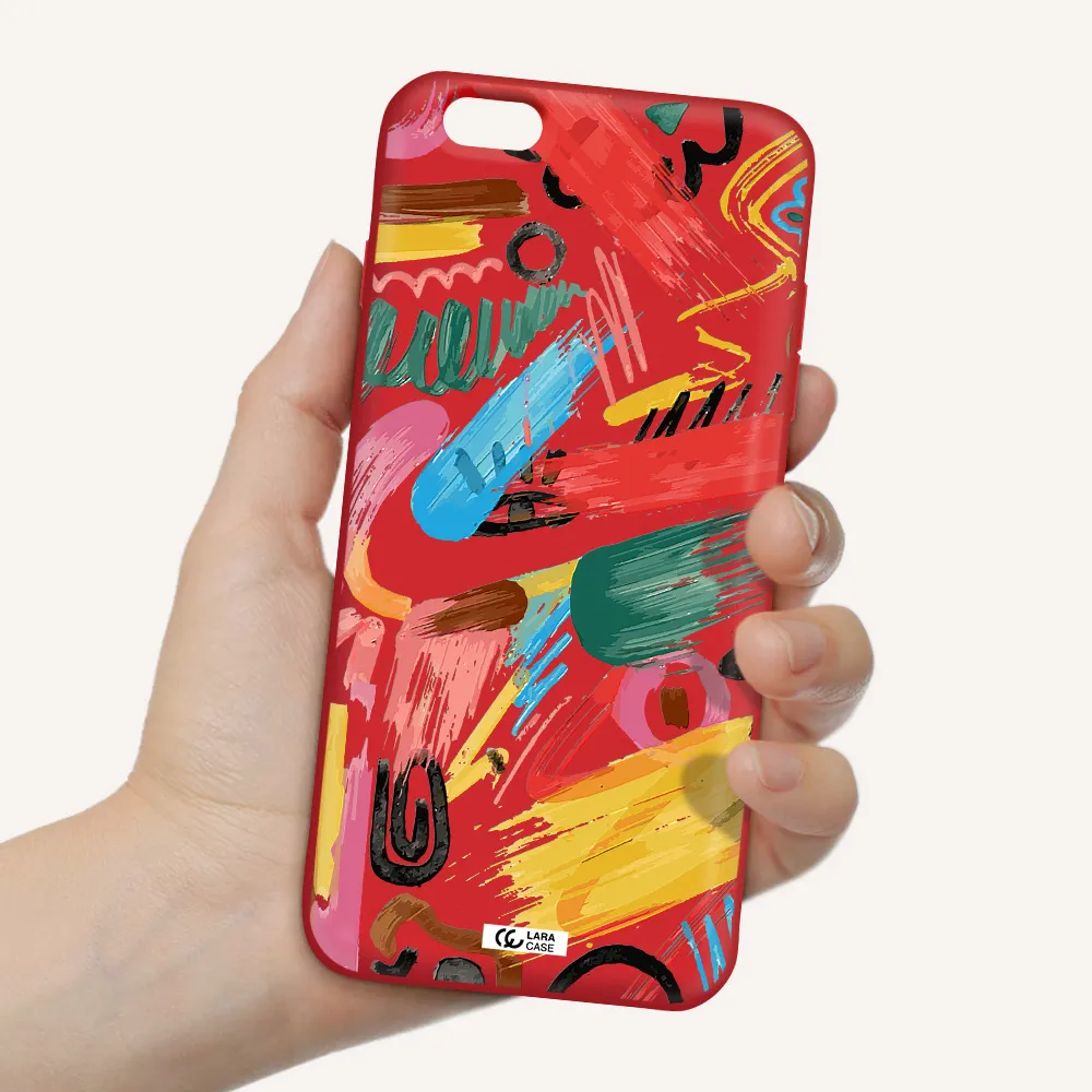 Oil Paint Abstract Apple iPhone 6 plus Silicone Imperial Red Case