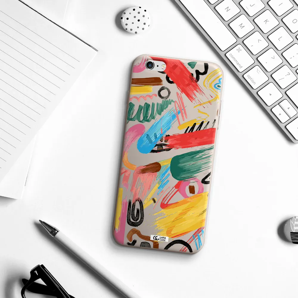 Oil Paint Abstract Apple iPhone 6 plus Silicone Stone Case