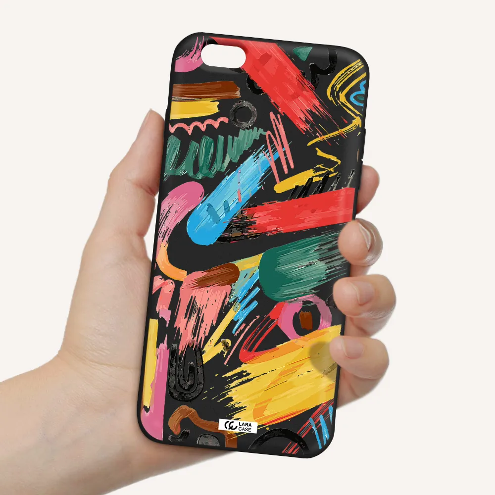 Oil Paint Abstract Apple iPhone 6 s plus Silicone black Case