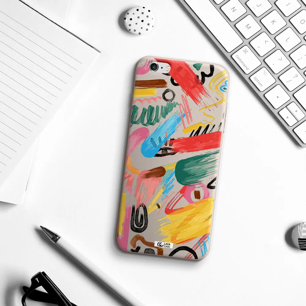 Oil Paint Abstract Apple iPhone 6 s plus Silicone Stone Case