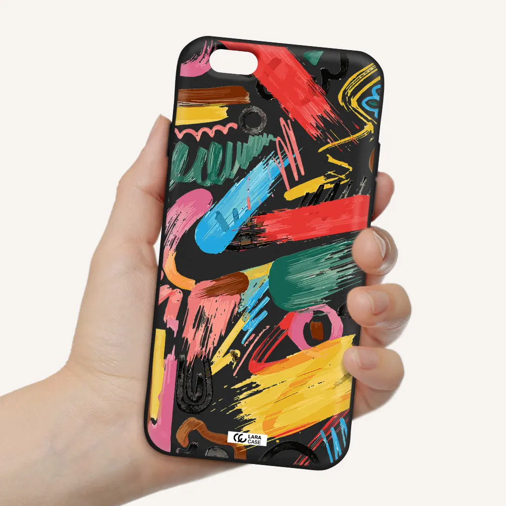 Oil Paint Abstract Apple iPhone 6 Silicone black Case