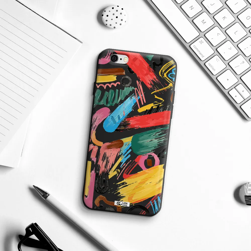 Oil Paint Abstract Apple iPhone 6 Silicone black Case