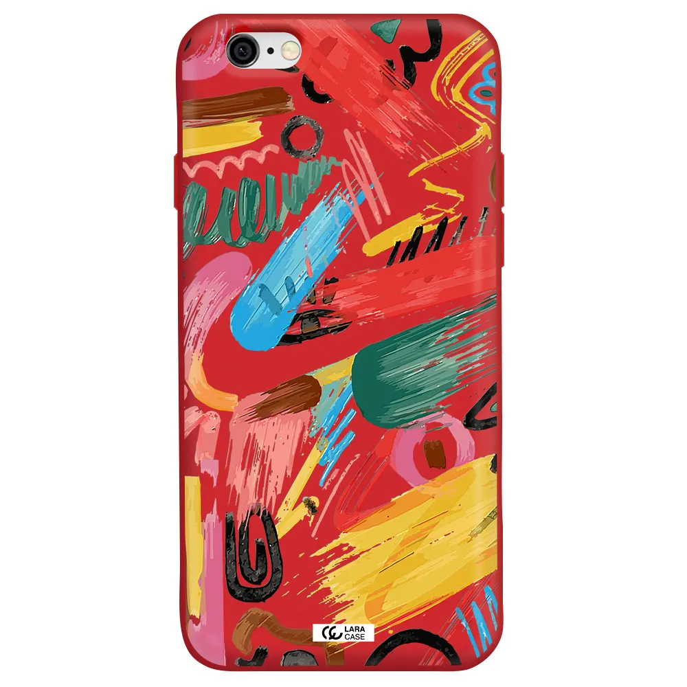 Oil Paint Abstract Apple iPhone 6 Silicone Imperial Red Case