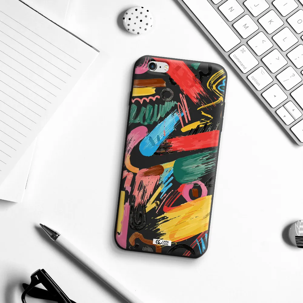 Oil Paint Abstract Apple iPhone 6S Silicone black Case