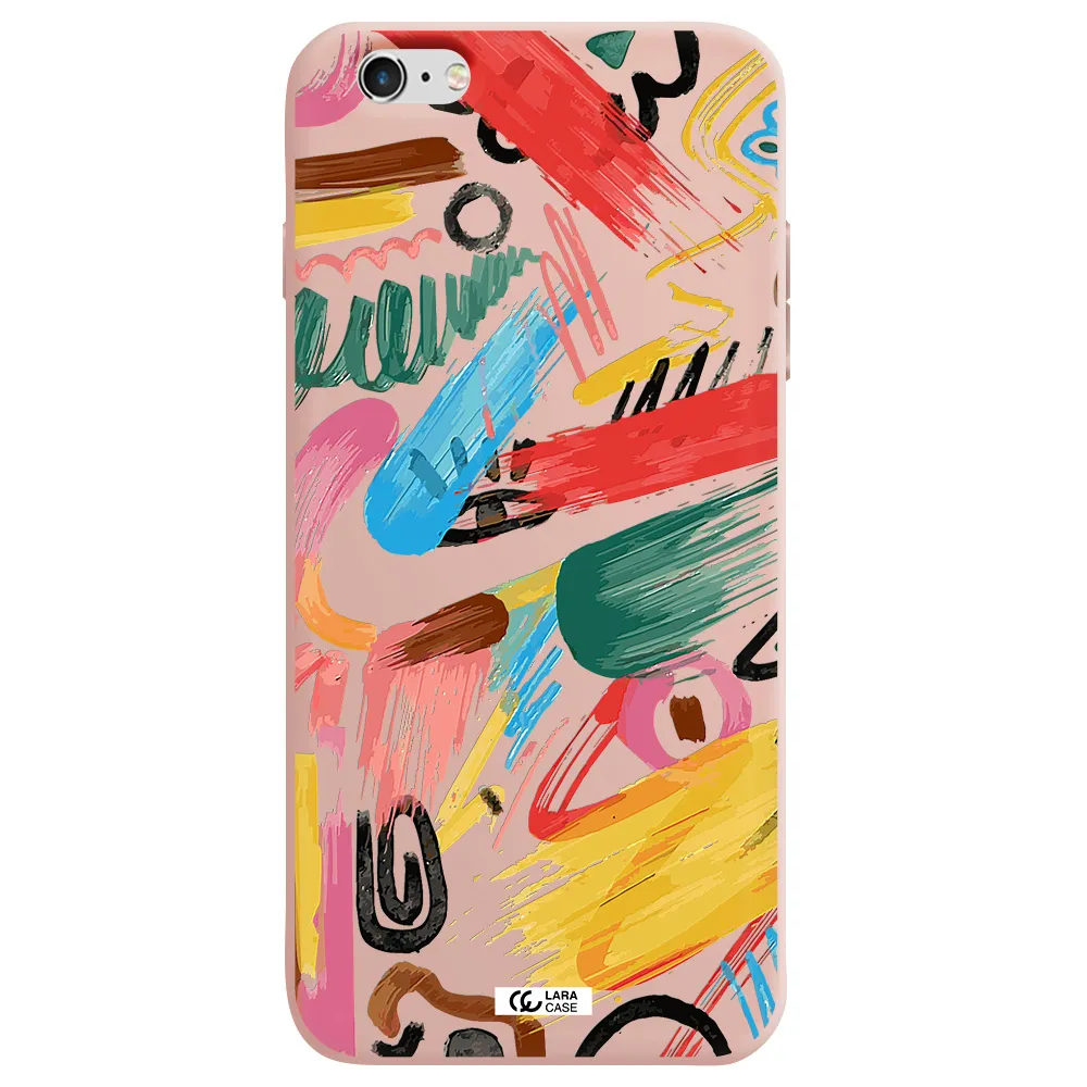 Oil Paint Abstract Apple iPhone 6S Silicone pastel pink Case