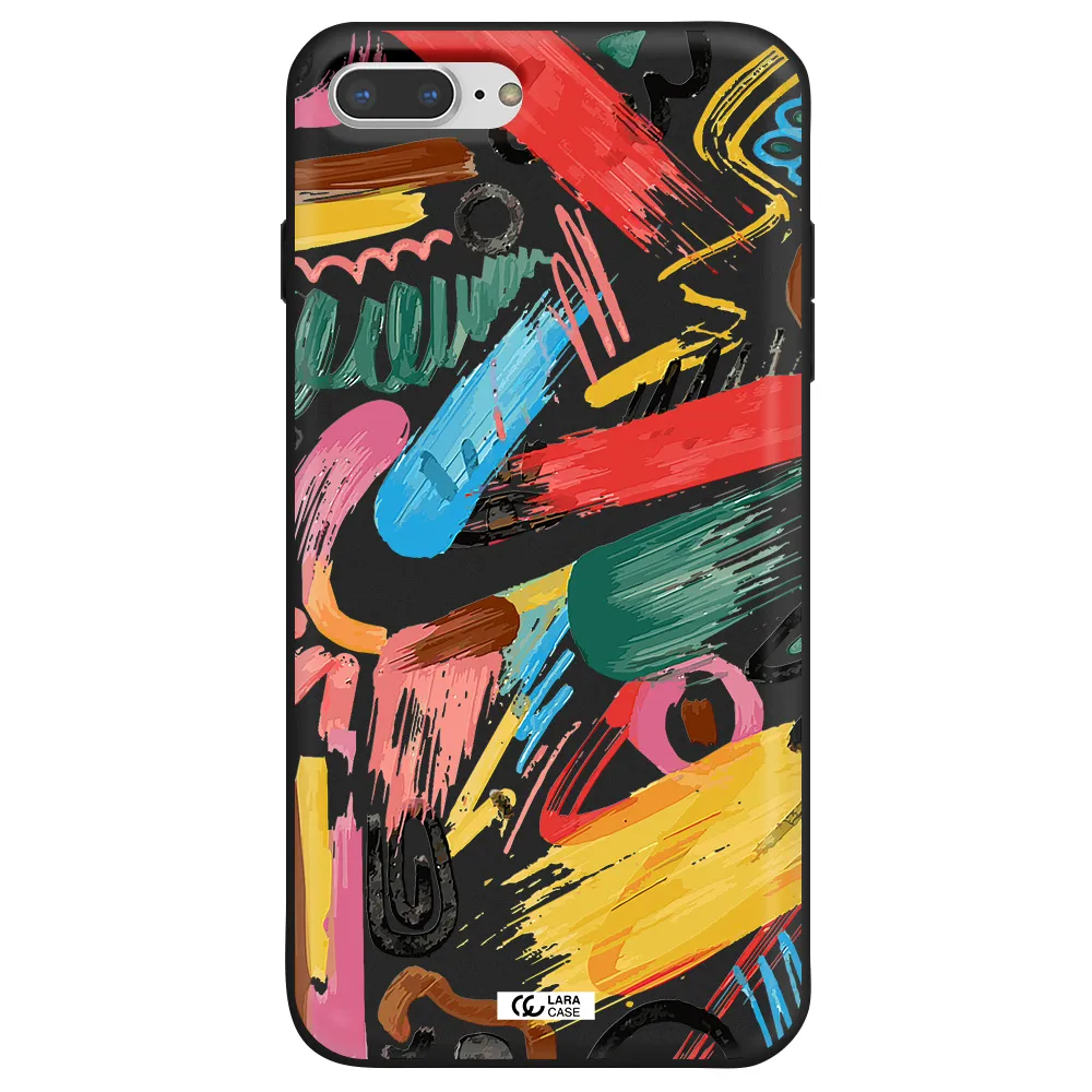 Oil Paint Abstract Apple iPhone 7 plus Silicone black Case