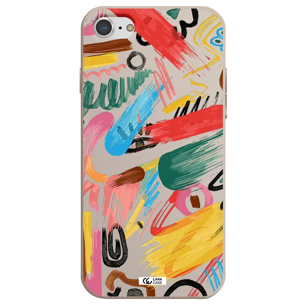 Oil Paint Abstract Apple iPhone 7 Silicone Stone Case