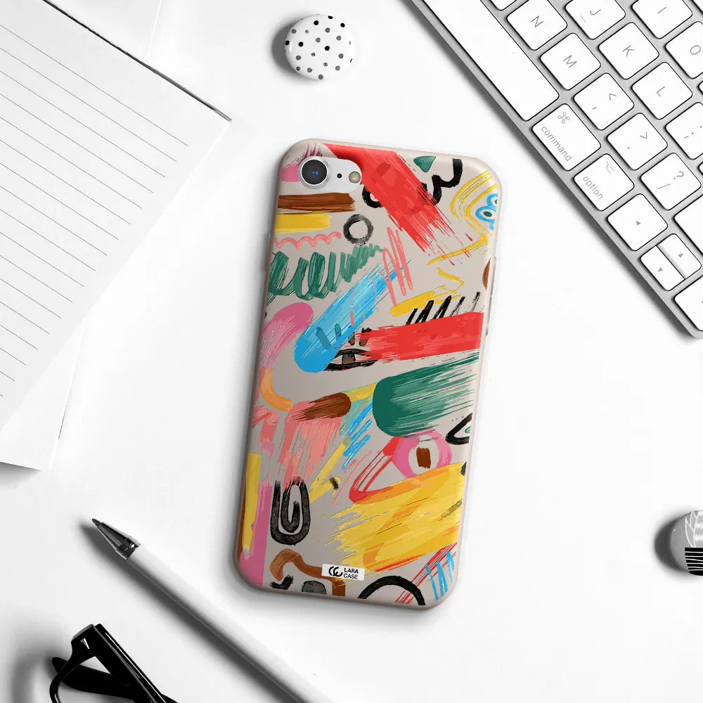 Oil Paint Abstract Apple iPhone 7 Silicone Stone Case