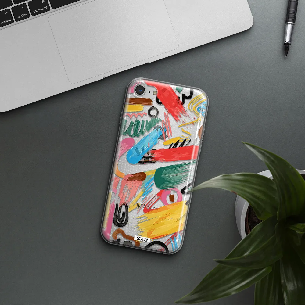 Oil Paint Abstract Apple iPhone 8 Clear TPU Case