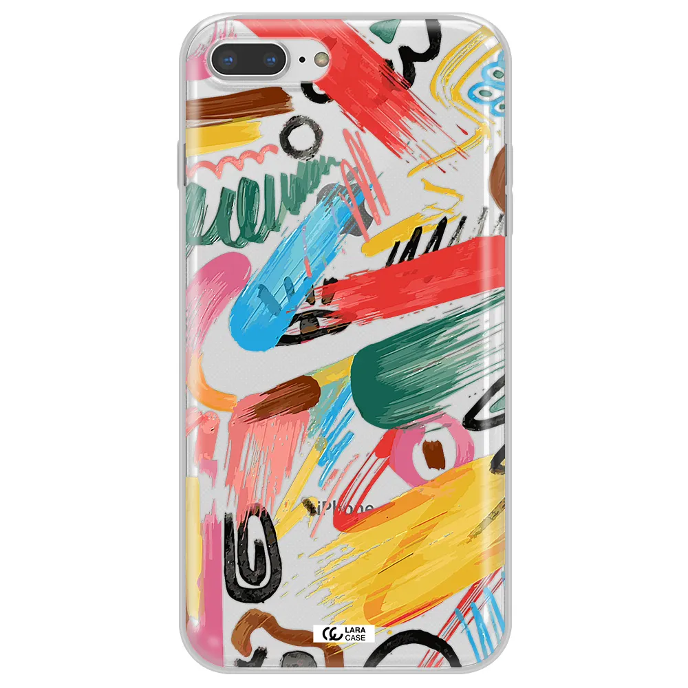 Oil Paint Abstract Apple iPhone 8 plus Clear TPU Case