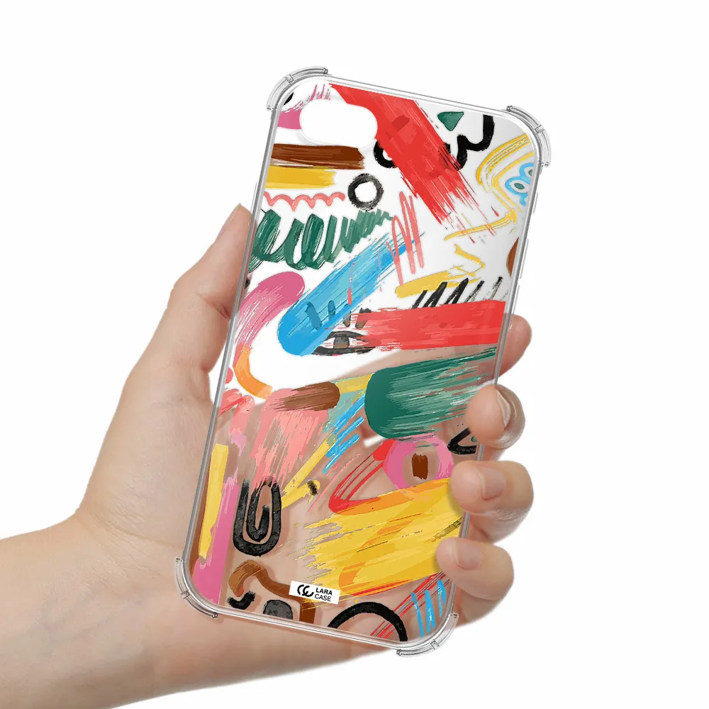 Oil Paint Abstract Apple iPhone se 2020 Clear PC Case