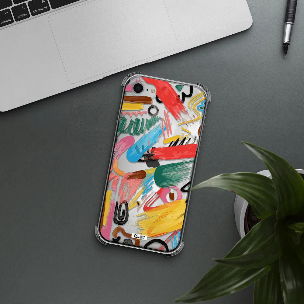 Oil Paint Abstract Apple iPhone se 2020 Clear PC Case