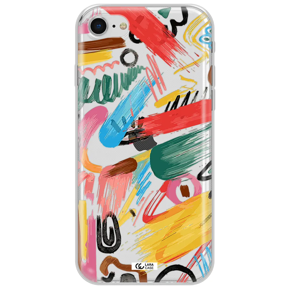 Oil Paint Abstract Apple Iphone Se 2020 Clear Tpu Case