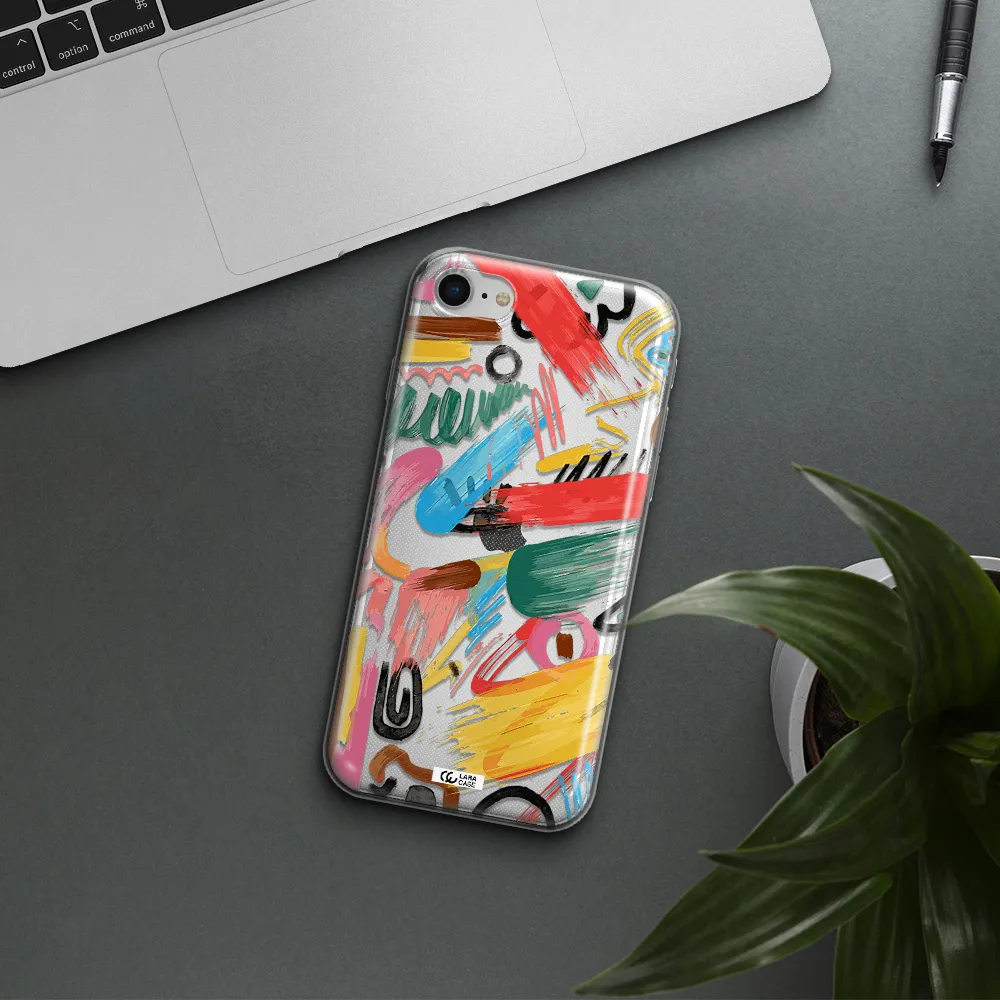 Oil Paint Abstract Apple Iphone Se 2020 Clear Tpu Case