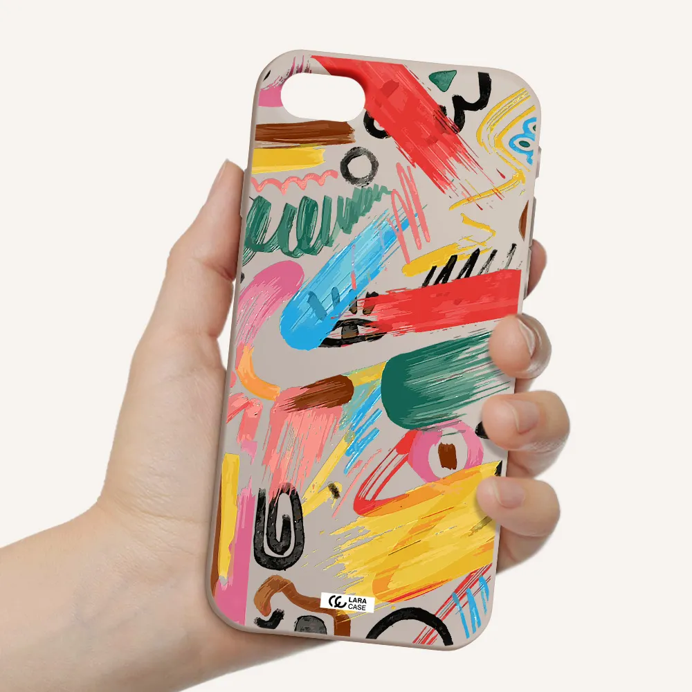 Oil Paint Abstract Apple iPhone se 2020 Silicone Stone Case