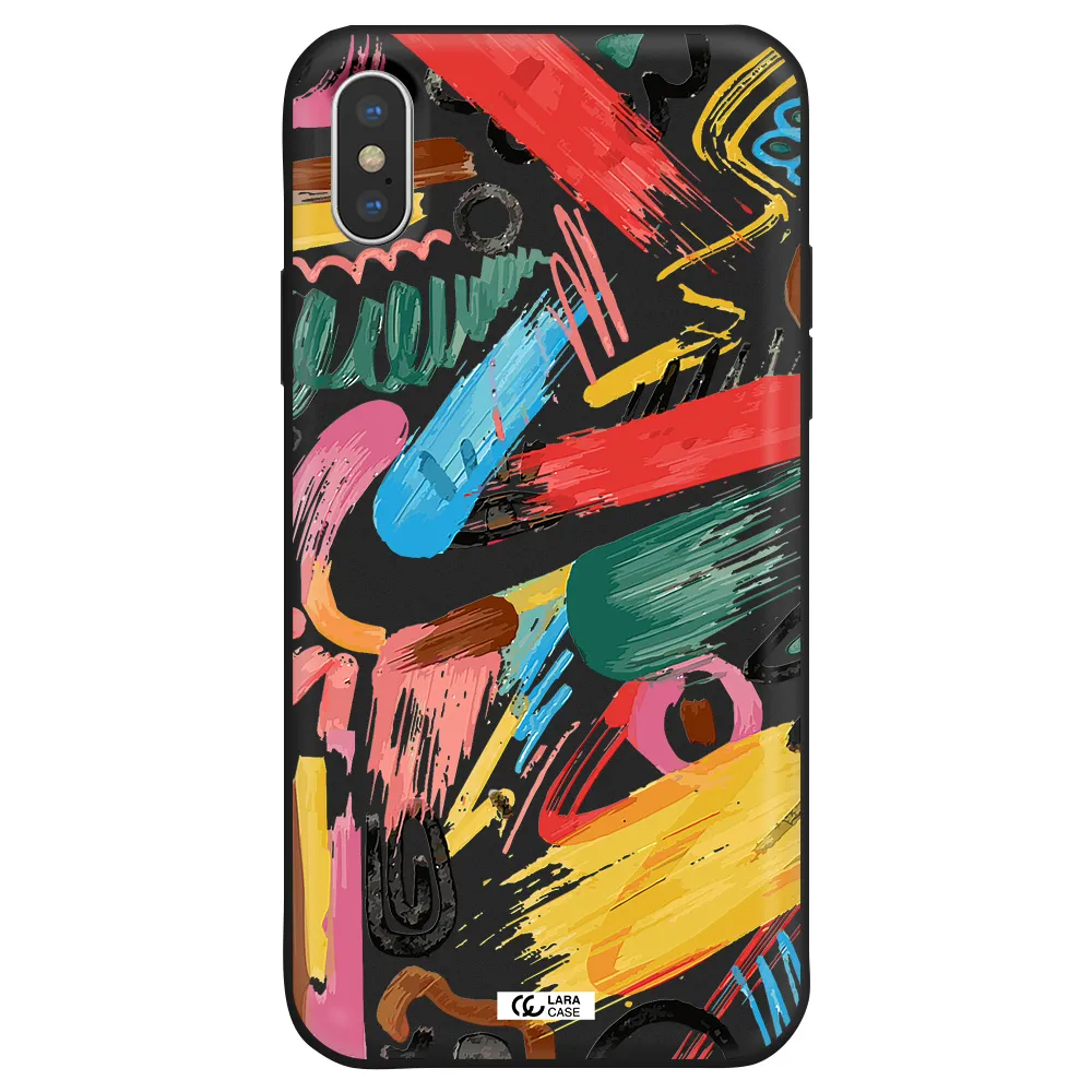 Oil Paint Abstract Apple iPhone X Silicone black Case