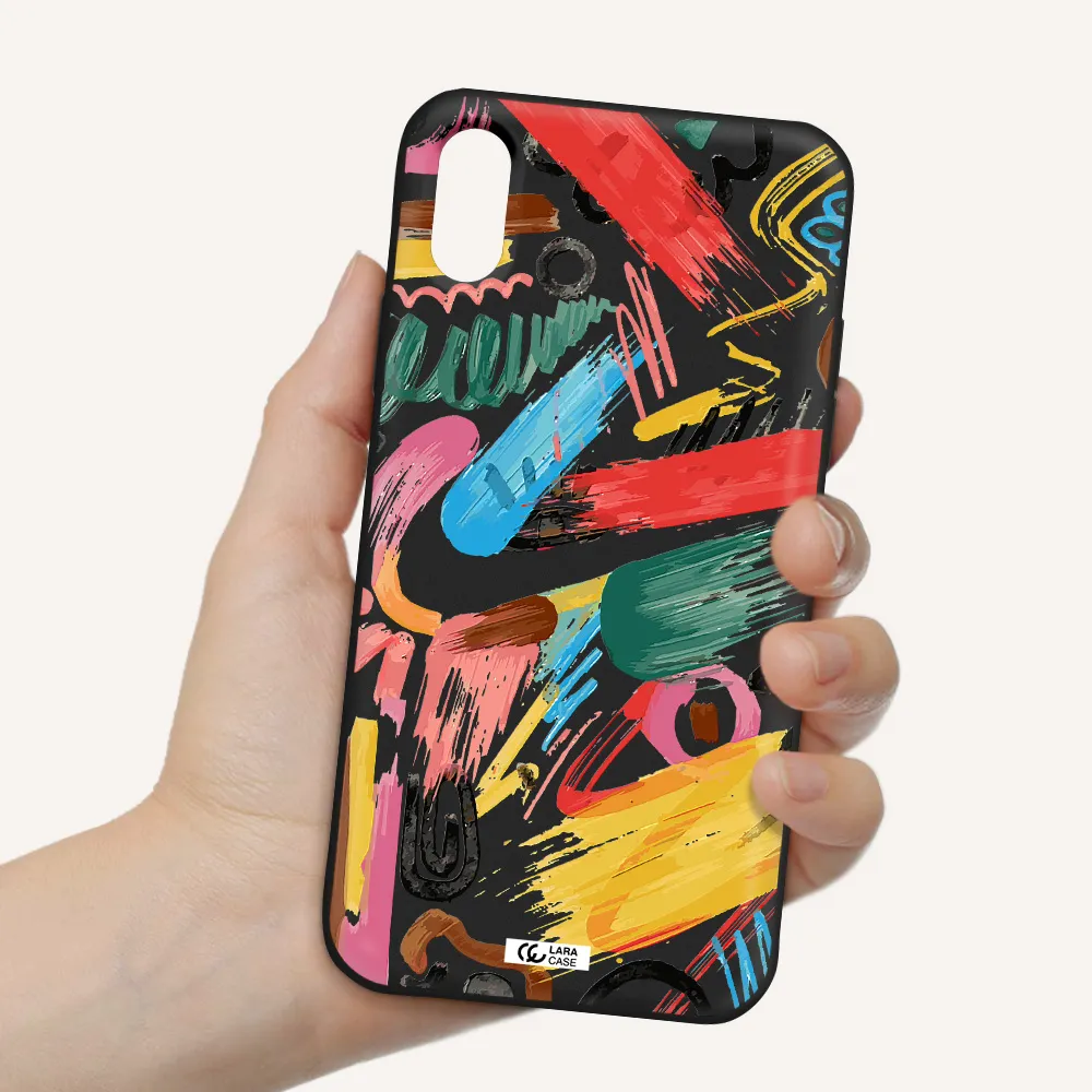 Oil Paint Abstract Apple iPhone X Silicone black Case