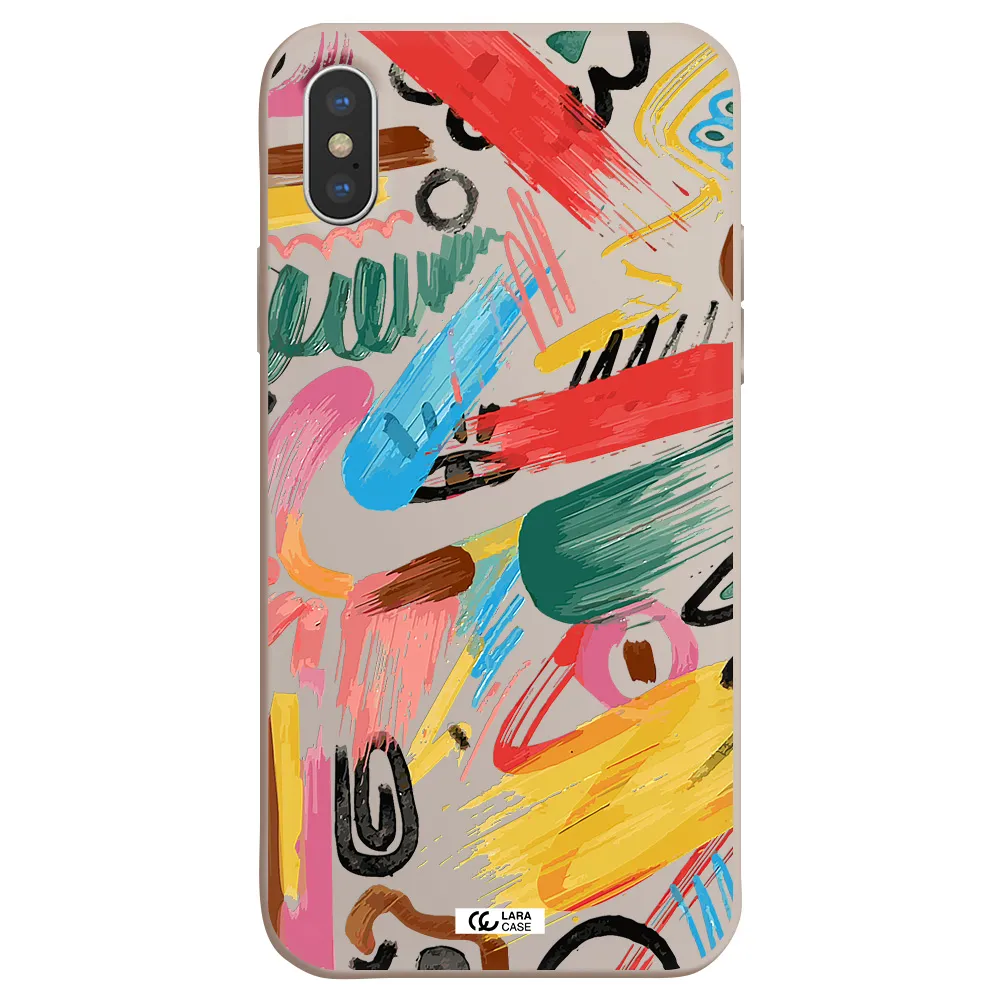 Oil Paint Abstract Apple iPhone X Silicone Stone Case