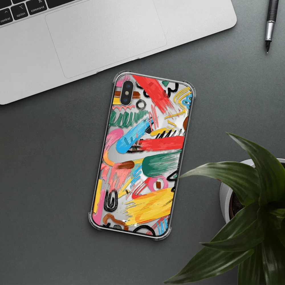 Oil Paint Abstract Apple iPhone XS Clear PC Case
