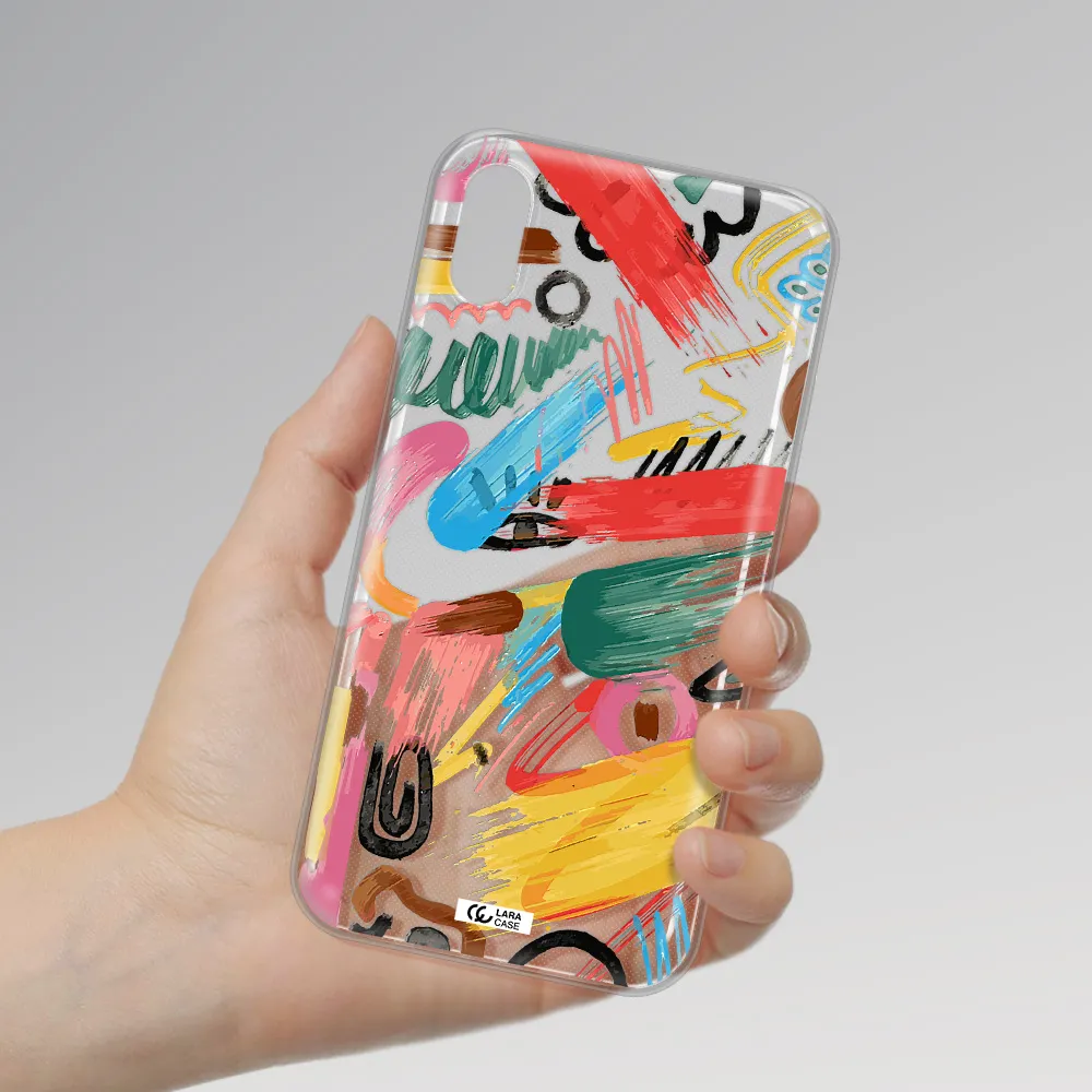 Oil Paint Abstract Apple iPhone XS Clear TPU Case