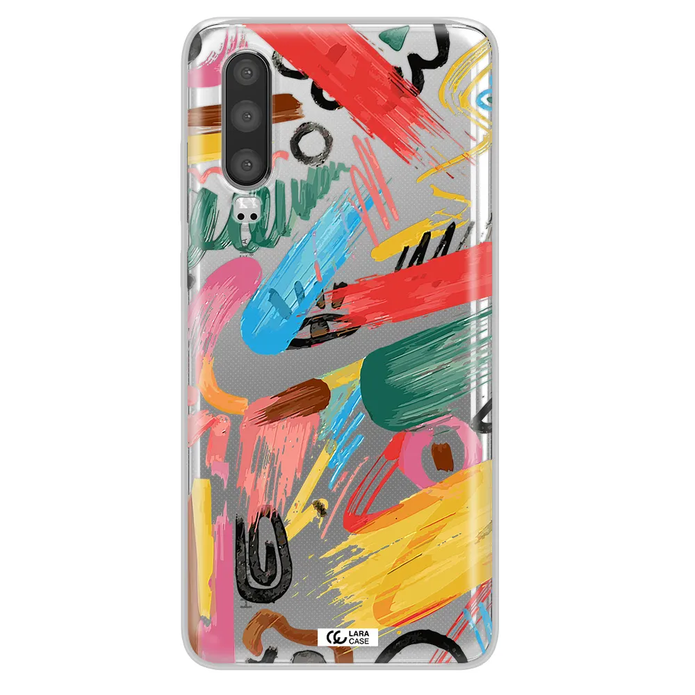 Oil Paint Abstract Huawei P30 Clear TPU Case
