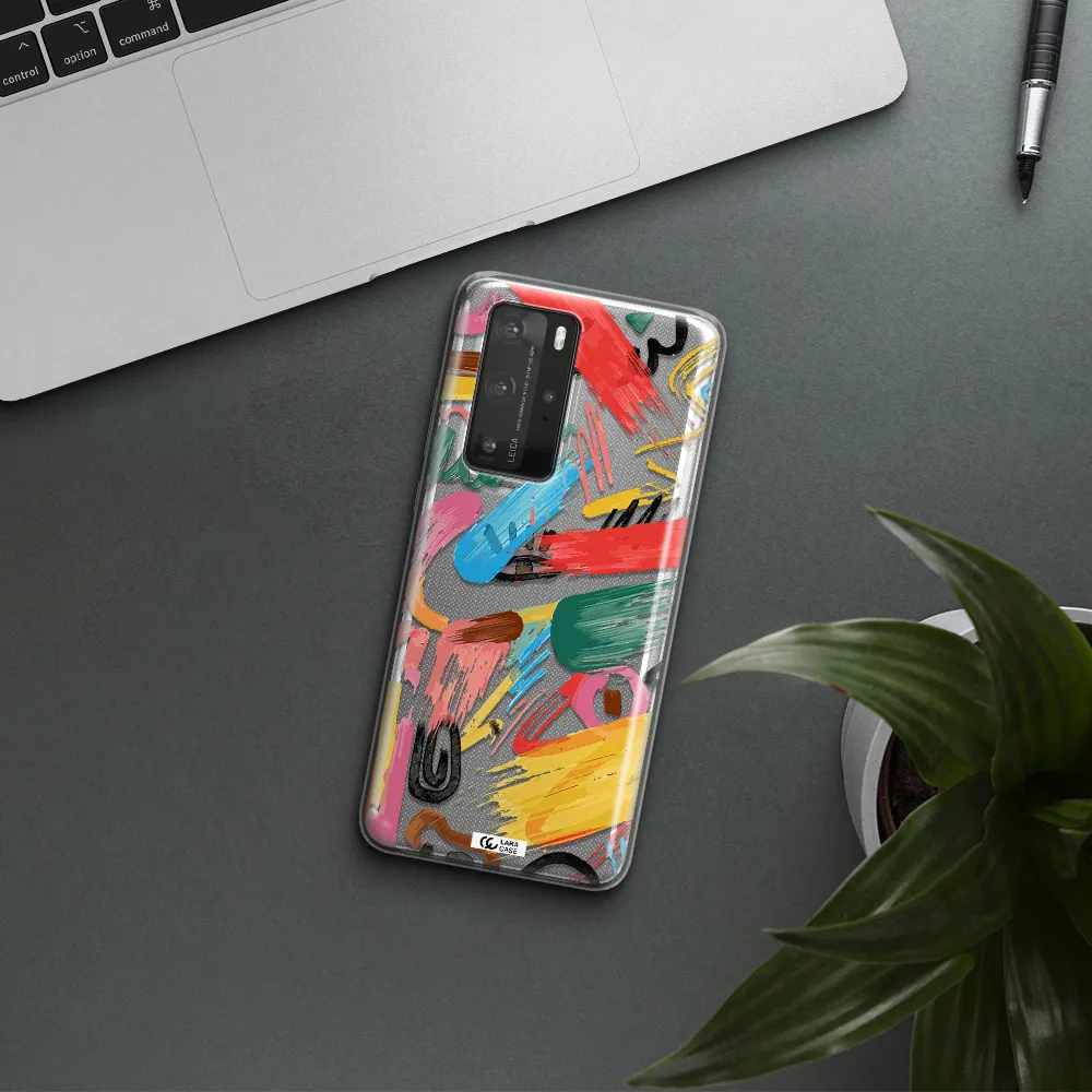 Oil Paint Abstract Huawei P40 Pro Clear TPU Case