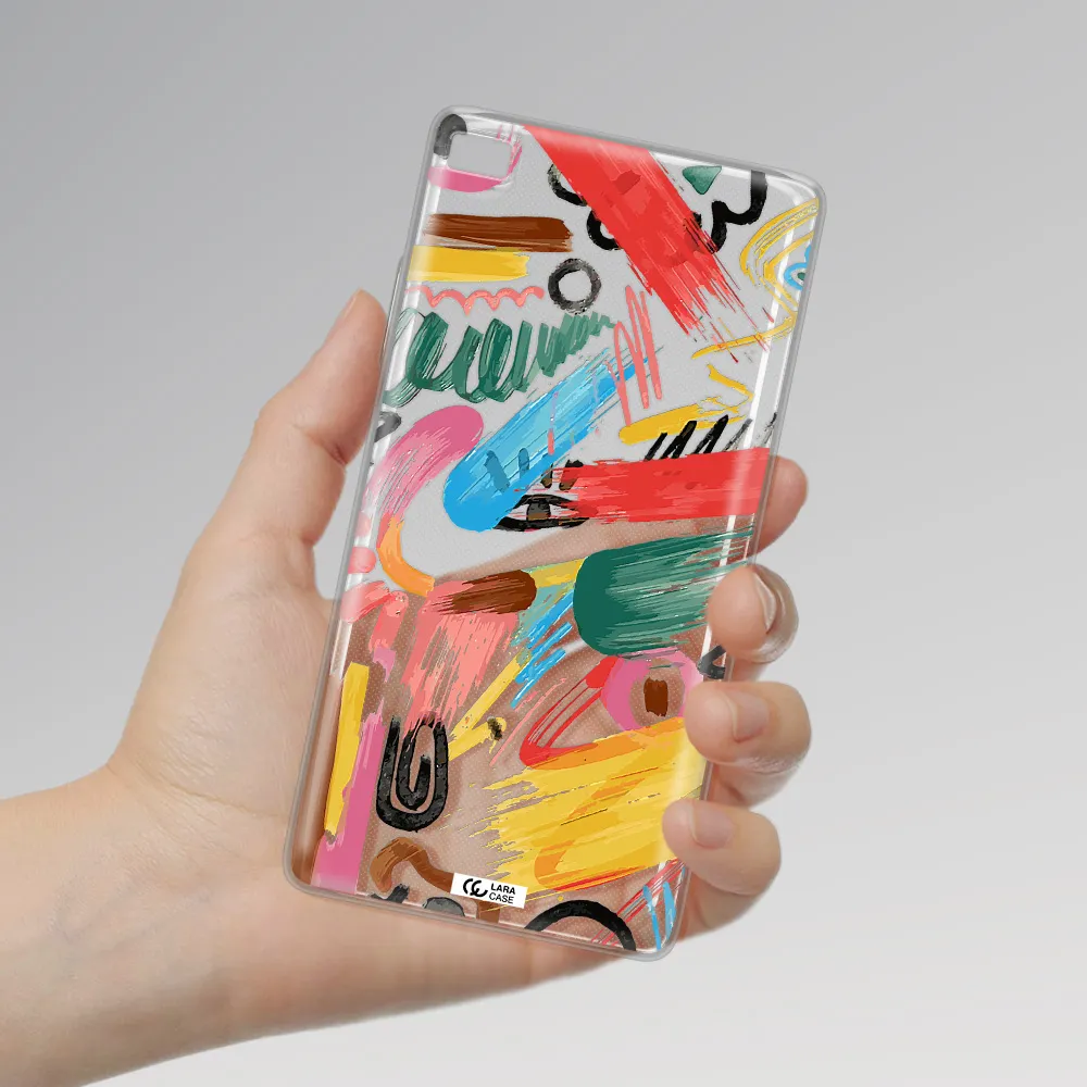 Oil Paint Abstract Huawei P8 Clear TPU Case