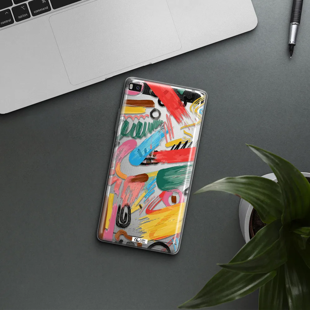 Oil Paint Abstract Huawei P8 Clear TPU Case