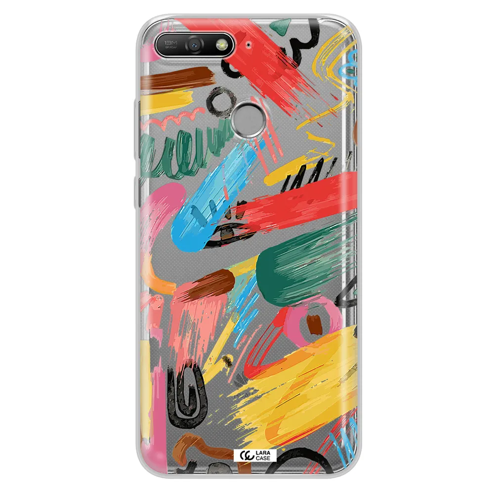 Oil Paint Abstract Huawei Y6 Prime 2018 Clear TPU Case