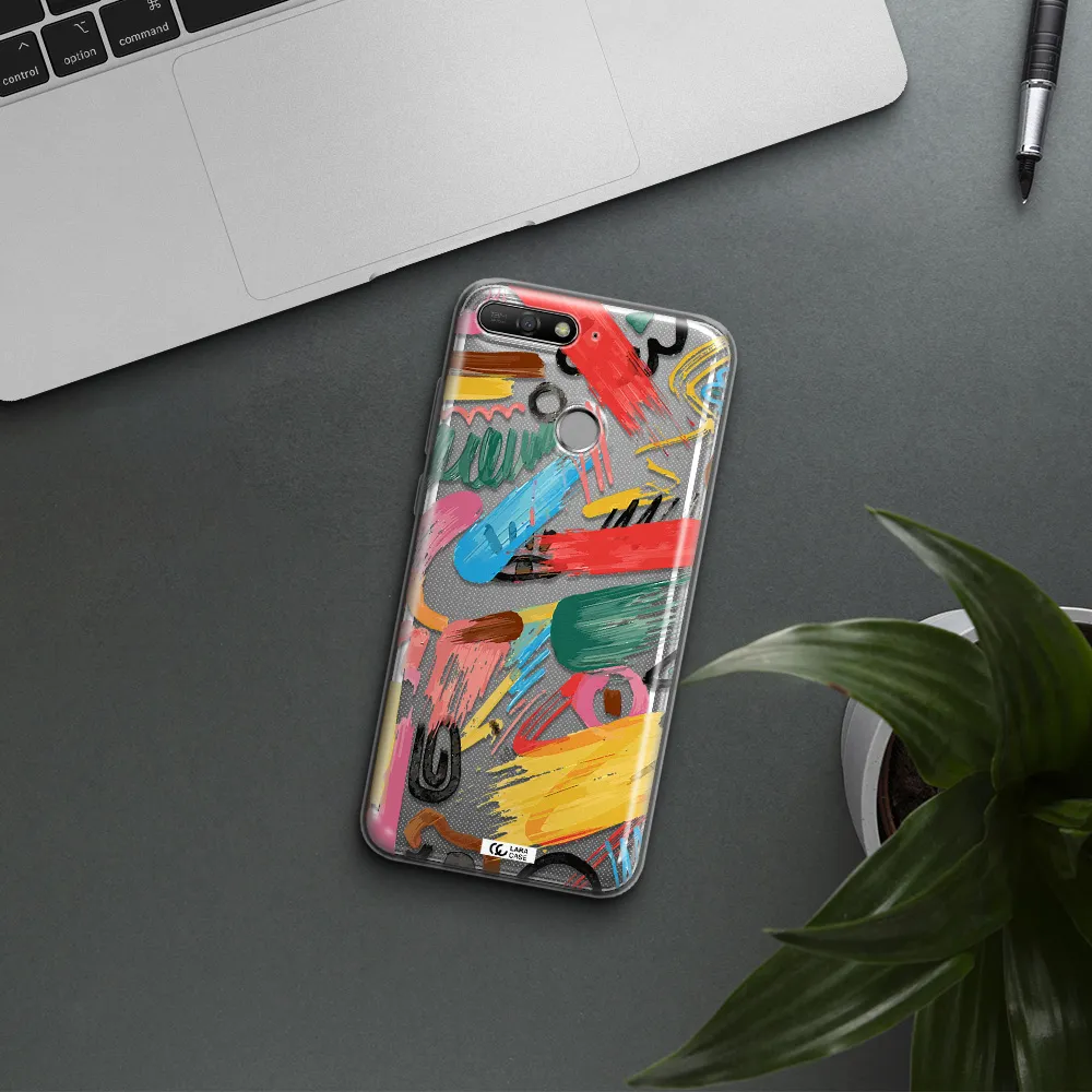 Oil Paint Abstract Huawei Y6 Prime 2018 Clear TPU Case