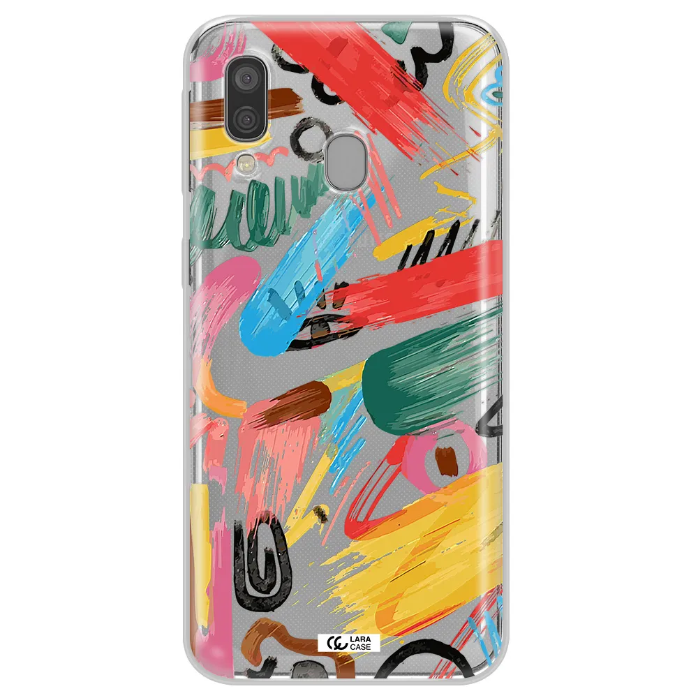 Oil Paint Abstract Samsung A40 Clear TPU Case