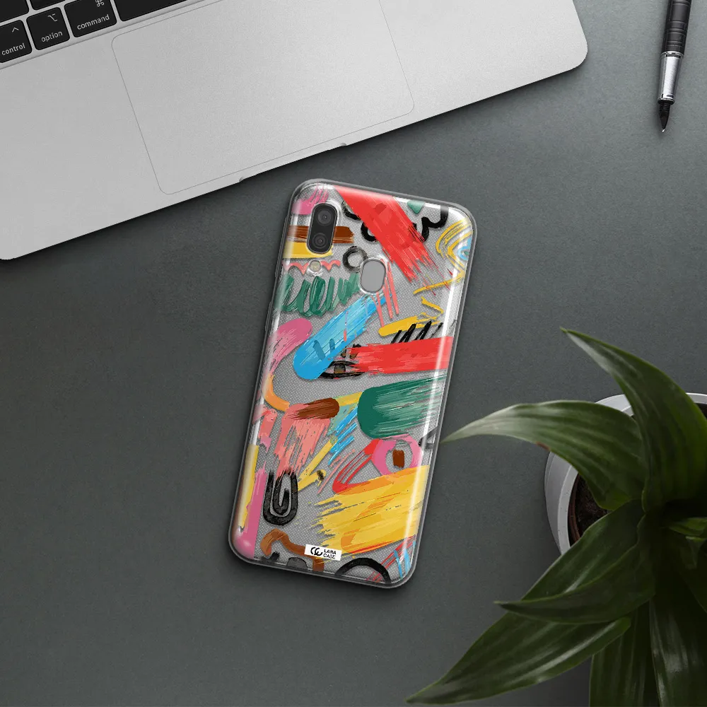 Oil Paint Abstract Samsung A40 Clear TPU Case