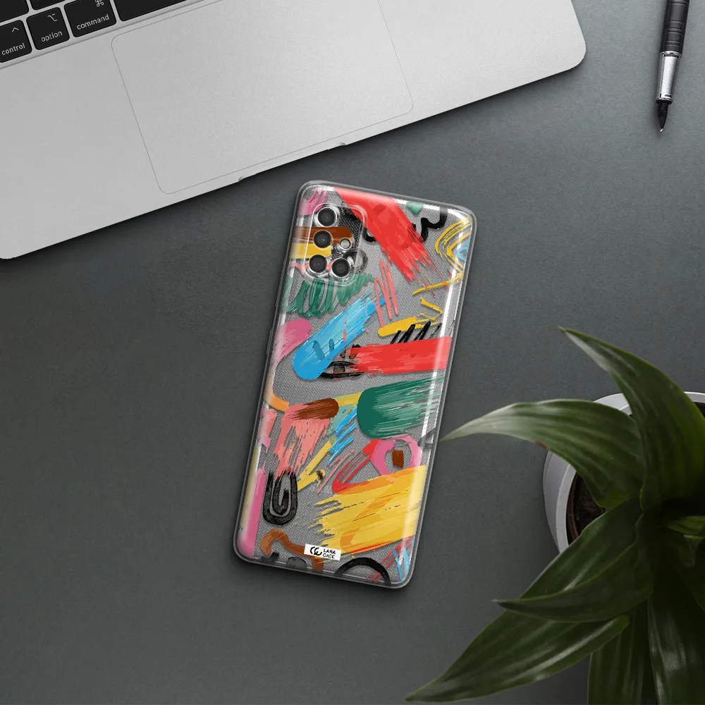 Oil Paint Abstract Samsung A40S Clear Tpu Case