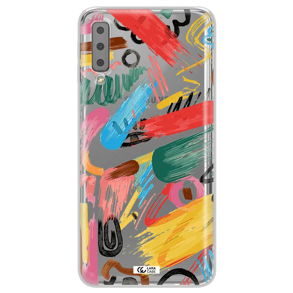 Oil Paint Abstract Samsung A7 2018 Clear TPU Case