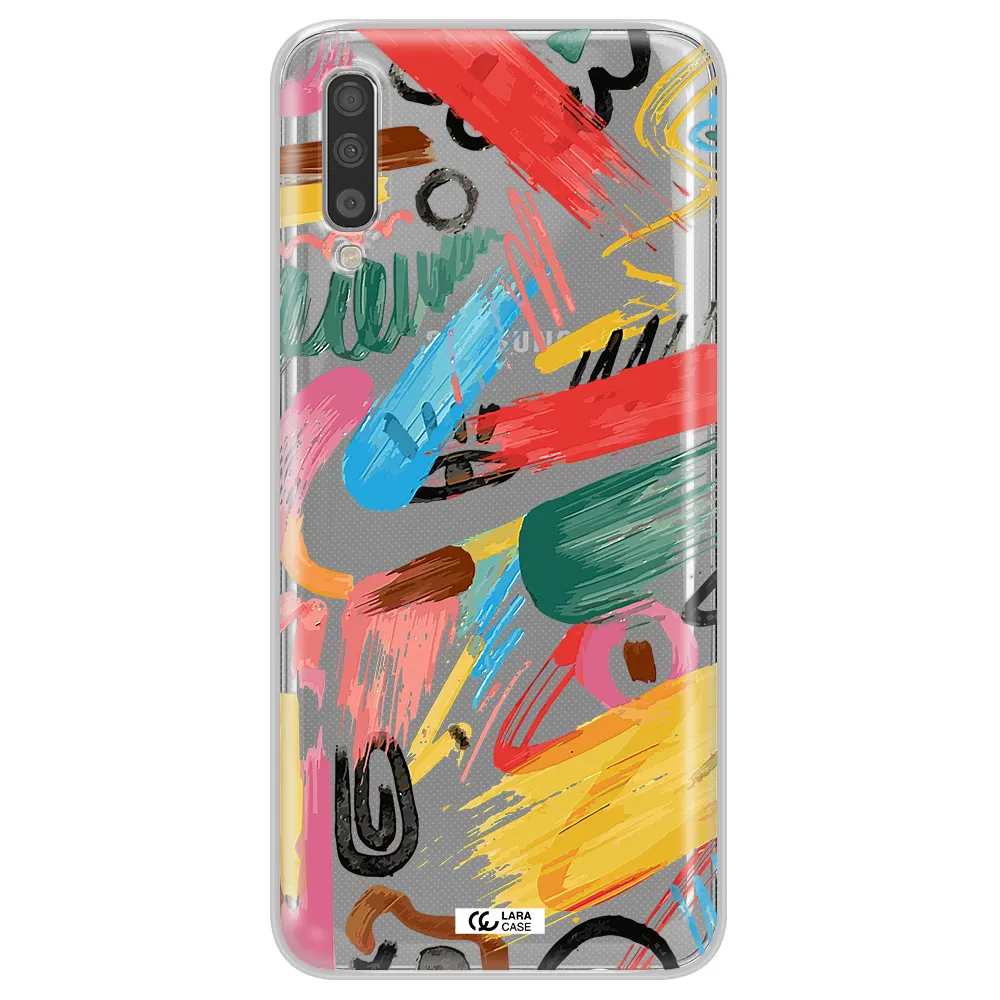 Oil Paint Abstract Samsung A70 Clear TPU Case