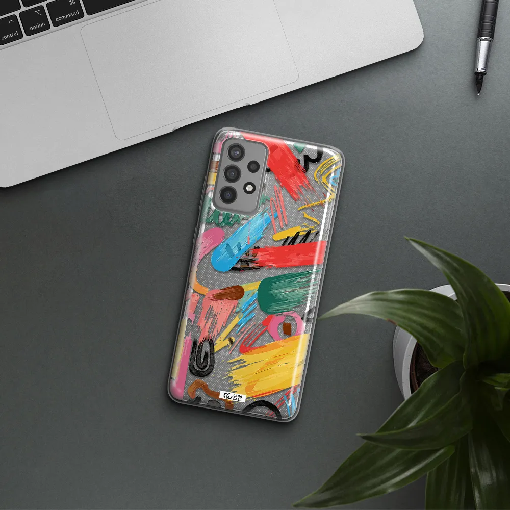 Oil Paint Abstract Samsung A72 Clear TPU Case