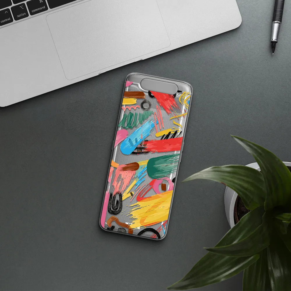 Oil Paint Abstract Samsung A80 Clear TPU Case
