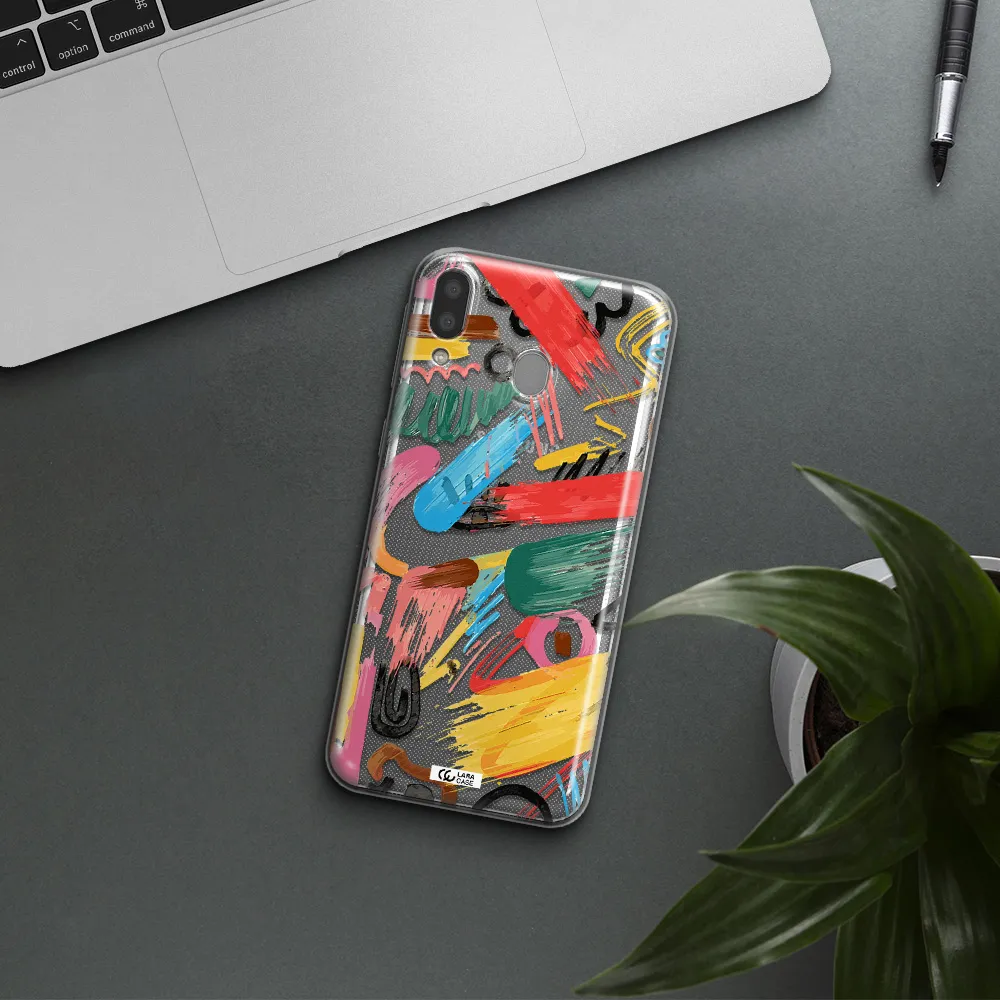 Oil Paint Abstract Samsung M20 Clear TPU Case