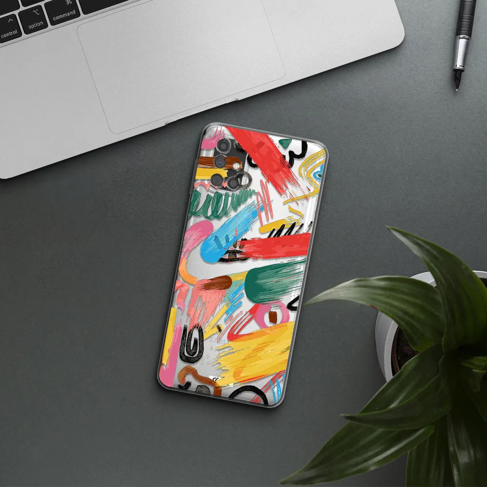Oil Paint Abstract Samsung M51 Clear TPU Case
