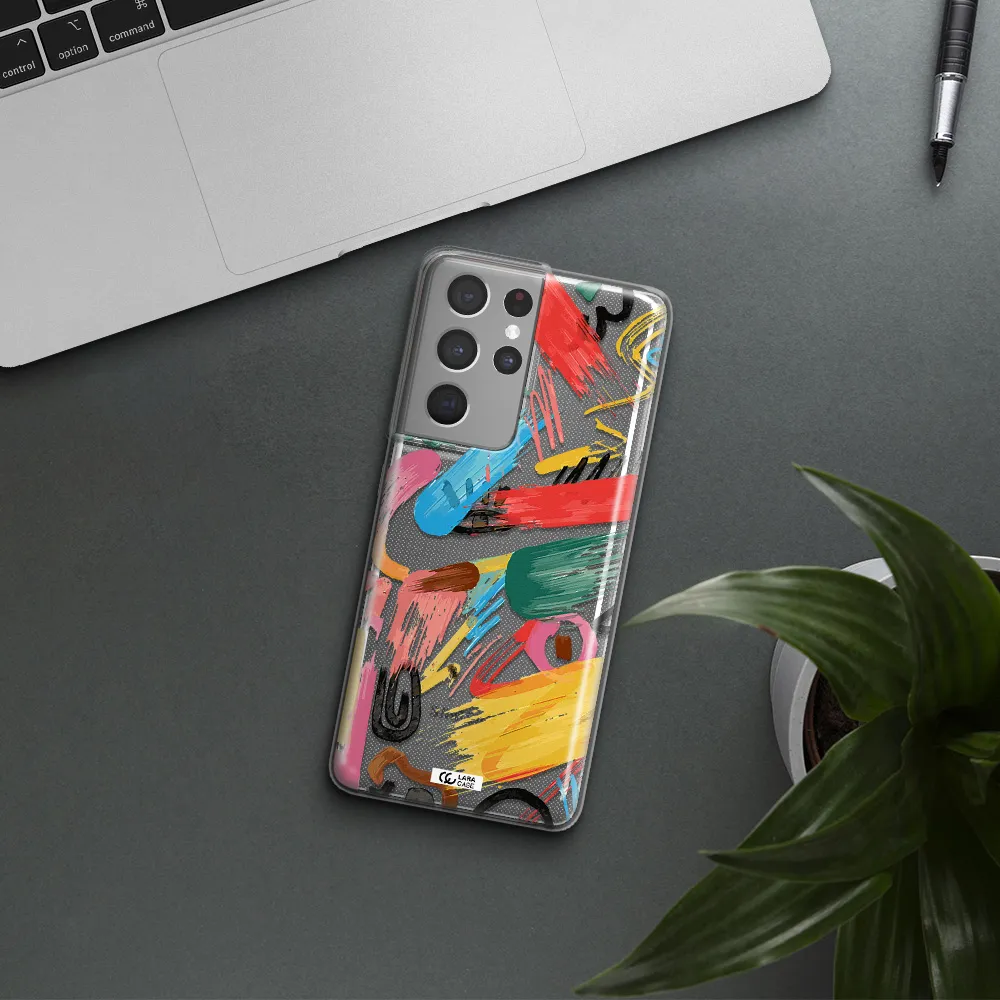 Oil Paint Abstract Samsung S21 Ultra Clear TPU Case